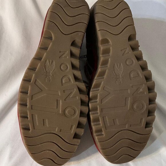 FLY LONDON 'Yole' Burgundy Leather Lace Up Wedge Ankle Boots Women's size 9.5 - Picture 6 of 7